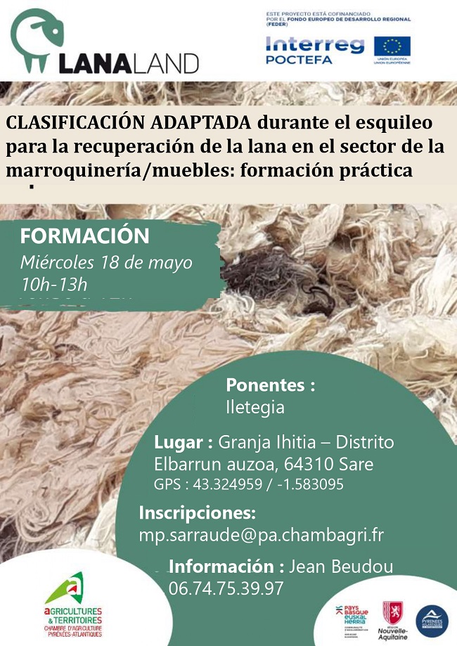 Clasificación adaptada durante el esquileo para la recuperación de la lana en el sector de la marroquinería /mobiliario